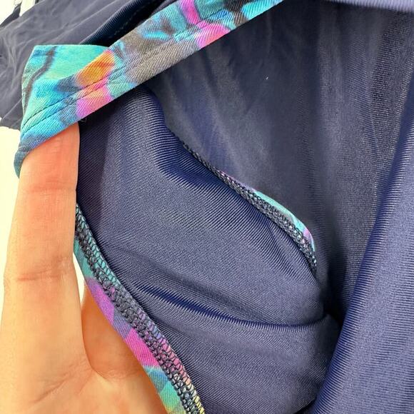 CALIA Blue Printed Full Coverage Overlap Classic Bikini Swim Bottom Size Medium - Picture 9 of 11